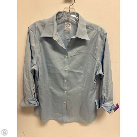 Blouse Long Sleeve By Brooks Brothers In Blue, Size: M