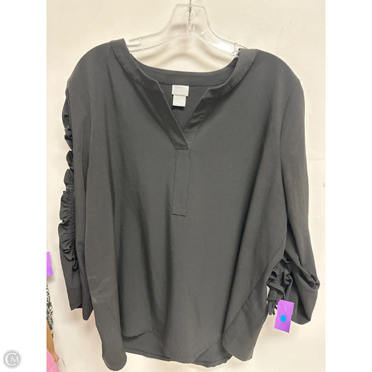 Top Long Sleeve By Chicos In Black, Size: Xl