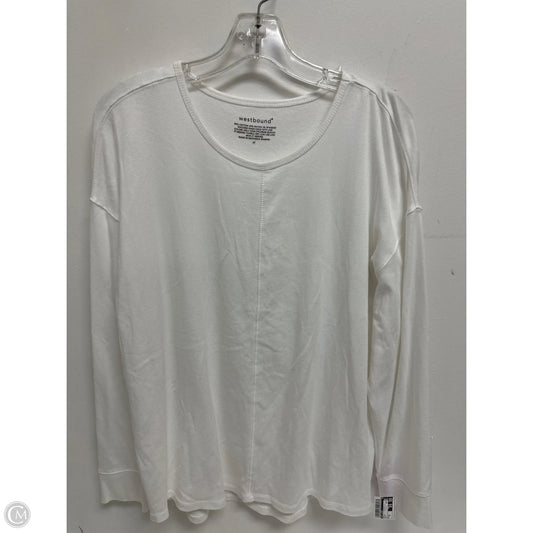 Top Long Sleeve By West Bound In White, Size: Xl