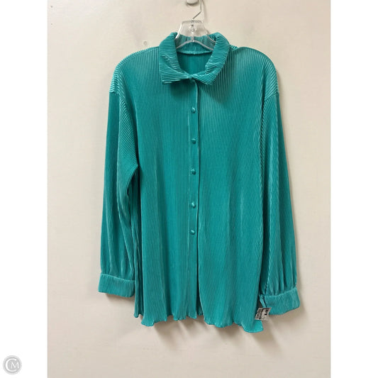 Blouse Long Sleeve By Clothes Mentor In Teal, Size: Xl