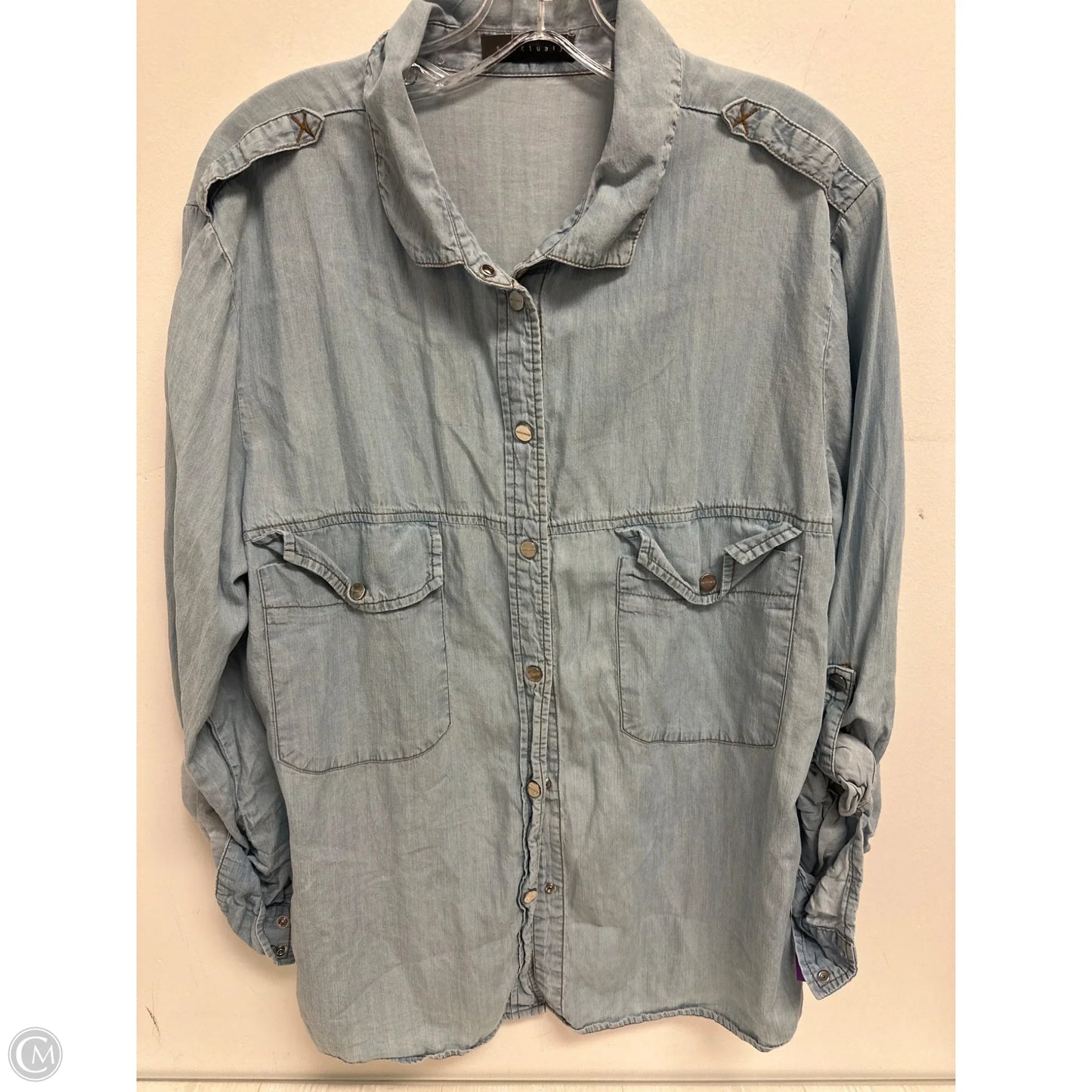 Blouse Long Sleeve By Sanctuary In Blue, Size: L