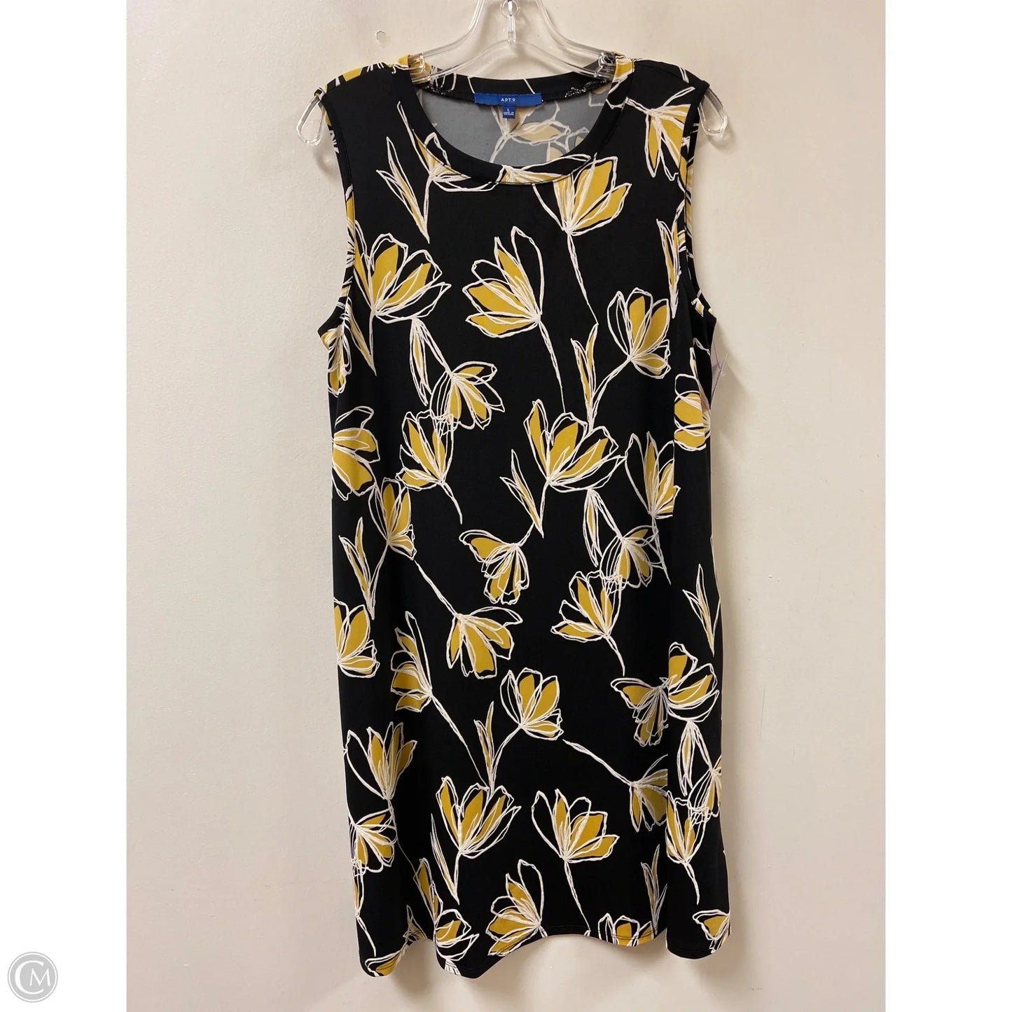 Dress Casual Short By Apt 9 In Black & Yellow, Size: L