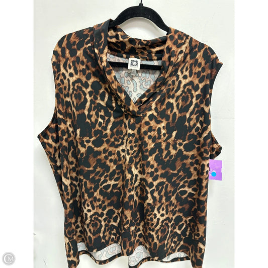 Top Sleeveless By Anne Klein In Animal Print, Size: 3x