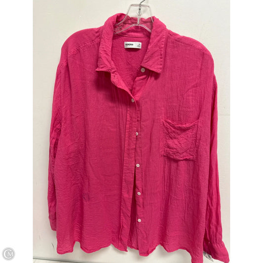 Blouse Long Sleeve By Sonoma In Pink, Size: 2x
