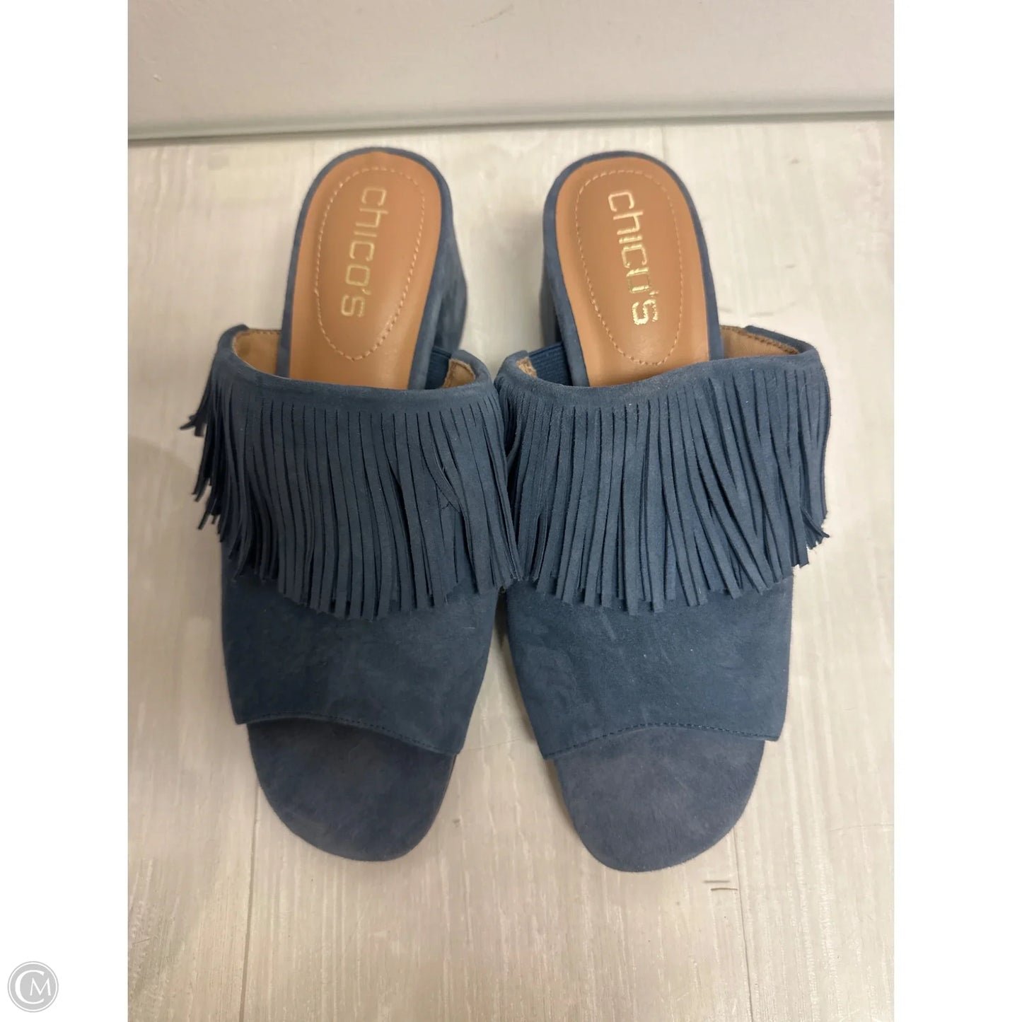 Sandals Heels Block By Chicos In Blue, Size: 8