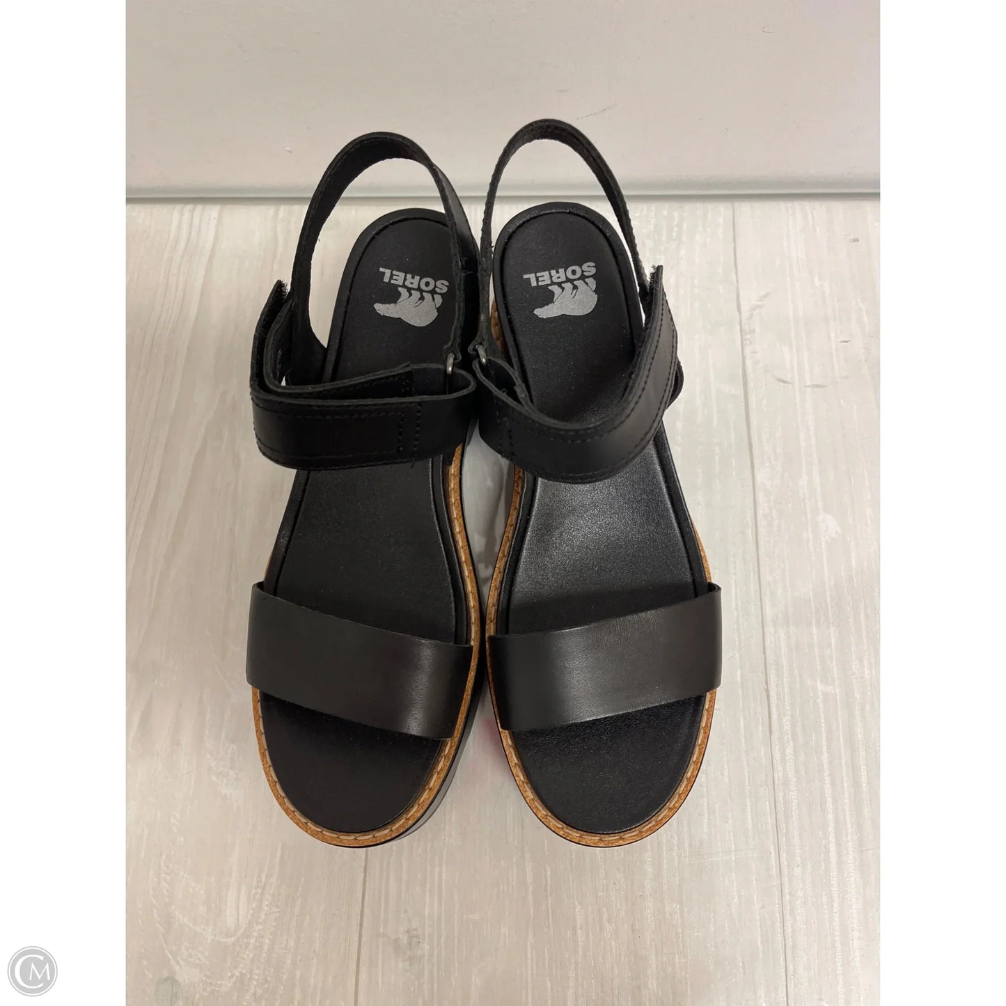Sandals Heels Wedge By Sorel In Black, Size: 8