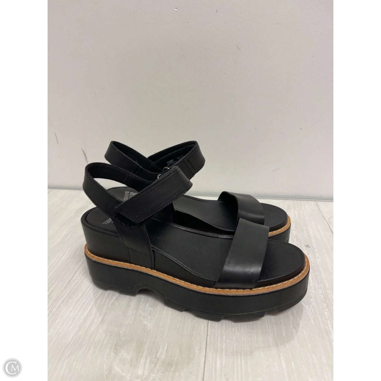 Sandals Heels Wedge By Sorel In Black, Size: 8