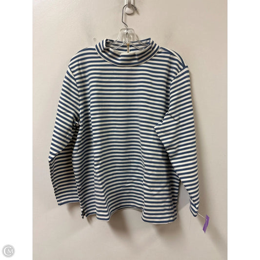 Top Long Sleeve By Talbots In Blue & White, Size: 2x