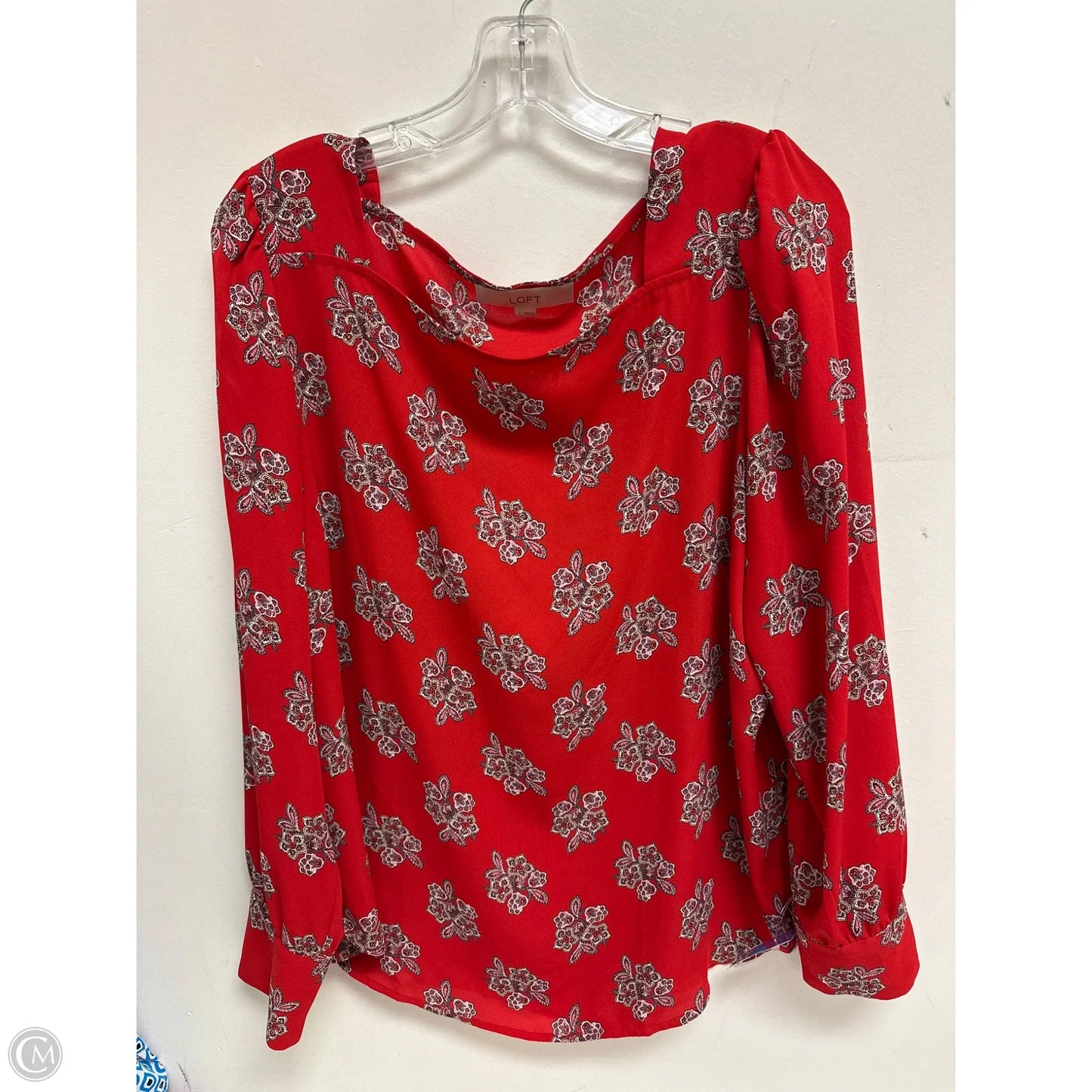 Top Long Sleeve By Loft In Red, Size: L