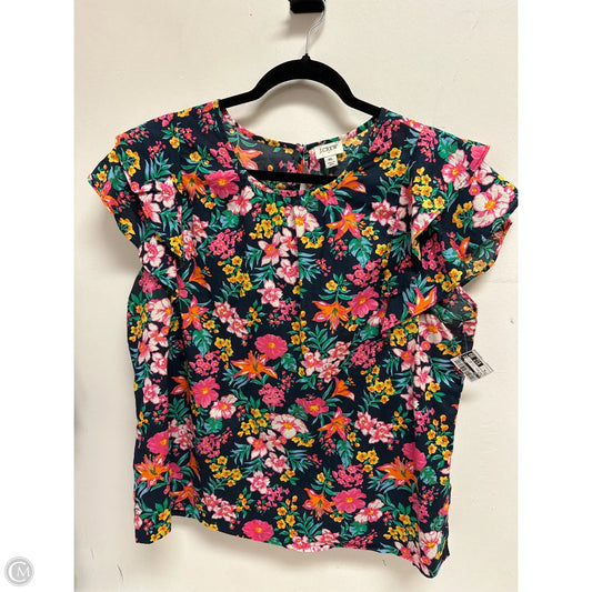 Top Short Sleeve By J. Crew In Floral Print, Size: Xl