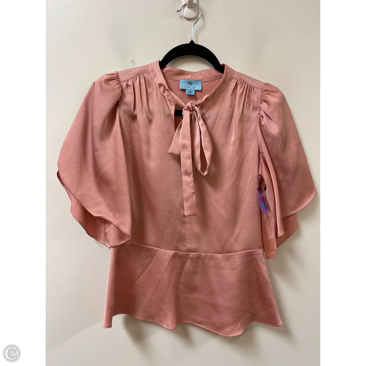 Top Short Sleeve By Cece In Pink, Size: Xs
