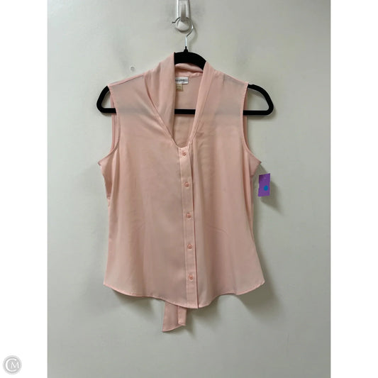 Blouse Sleeveless By Calvin Klein In Pink, Size: Xs