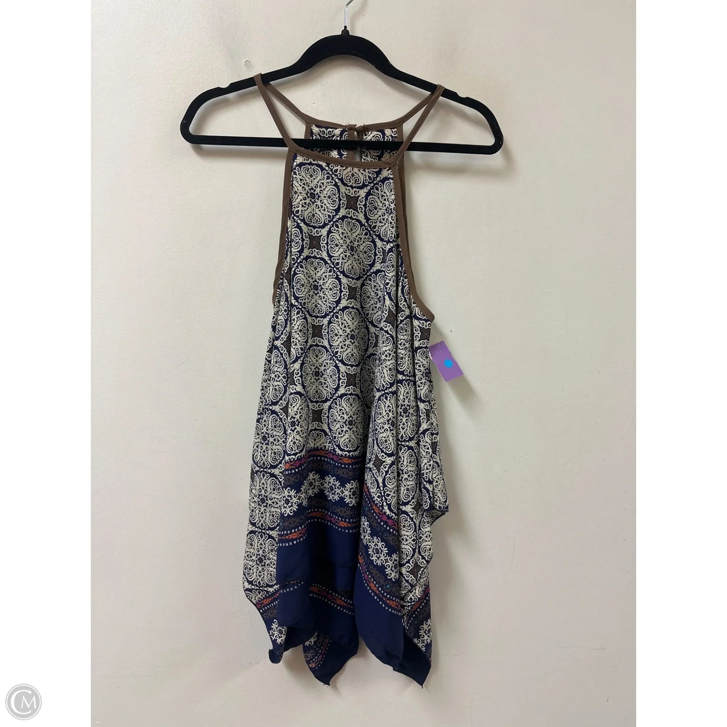 Top Sleeveless By Romeo And Juliet In Blue & Cream, Size: L