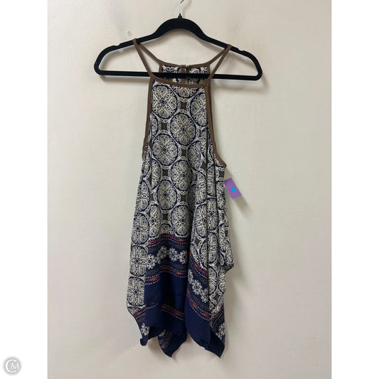 Top Sleeveless By Romeo And Juliet In Blue & Cream, Size: L