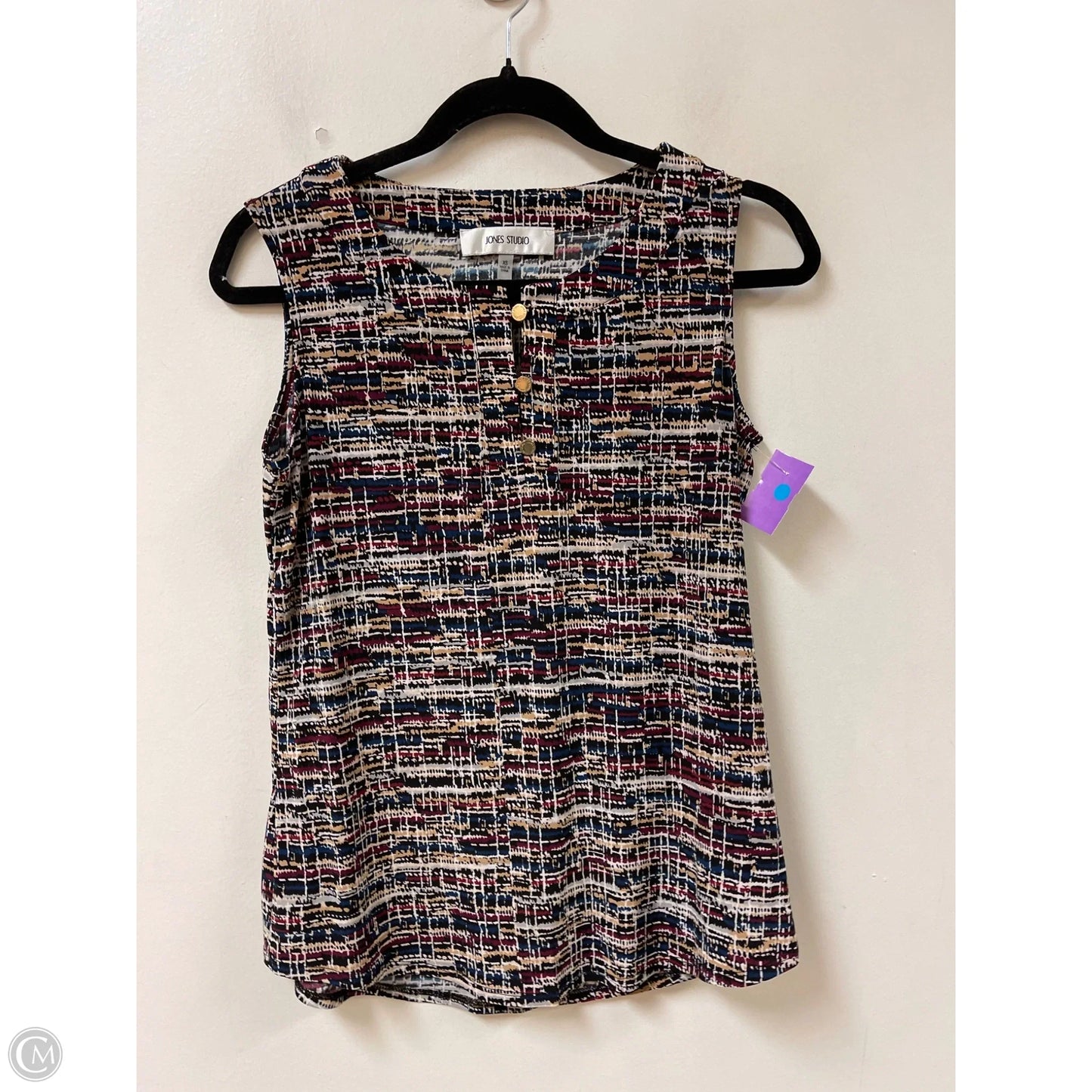 Top Sleeveless By Jones Studio In Blue & Red, Size: Xs