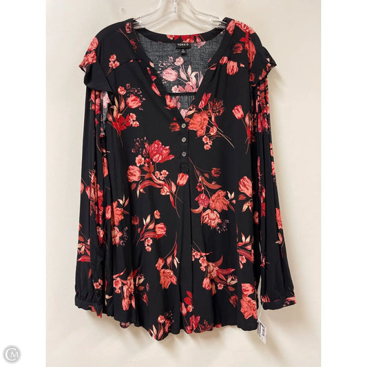 Top Long Sleeve By Torrid In Black & Red, Size: 4x