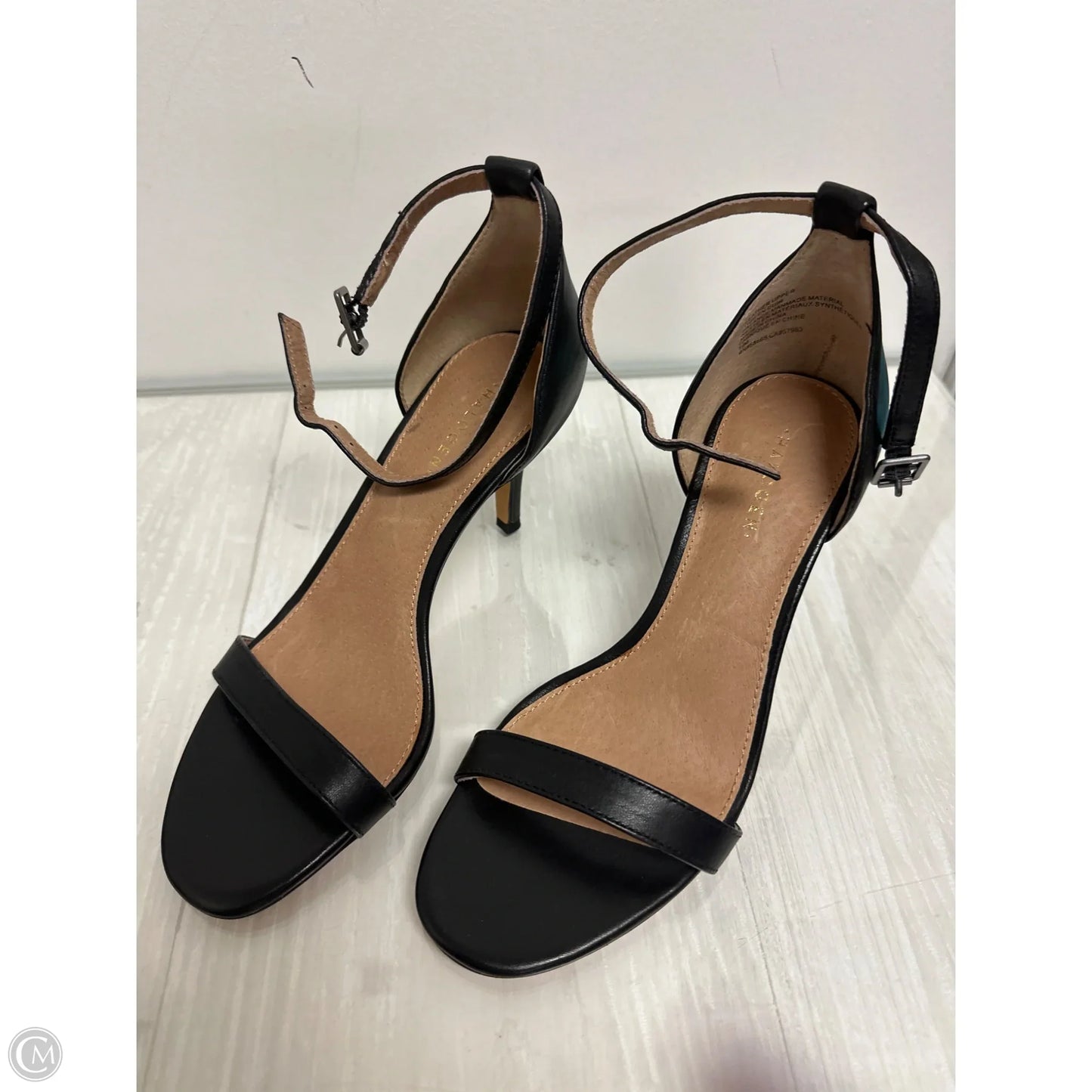 Sandals Heels Kitten By Halogen In Black, Size: 5.5