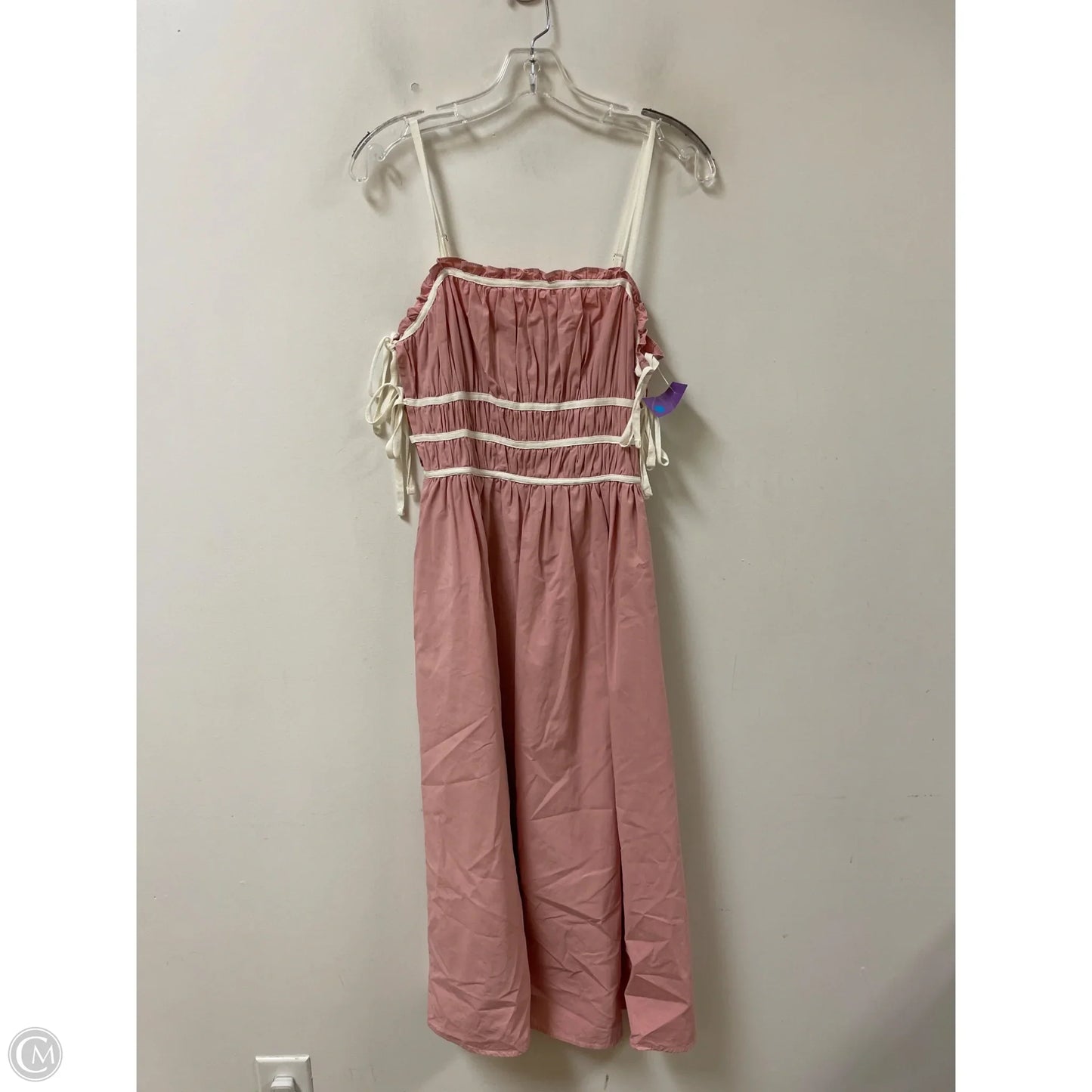 Dress Casual Maxi By Clothes Mentor In Pink & White, Size: M