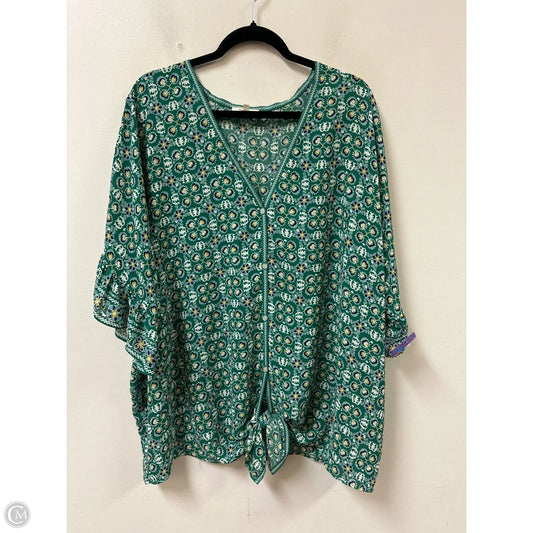 Blouse Short Sleeve By Max Studio In Green, Size: 3x