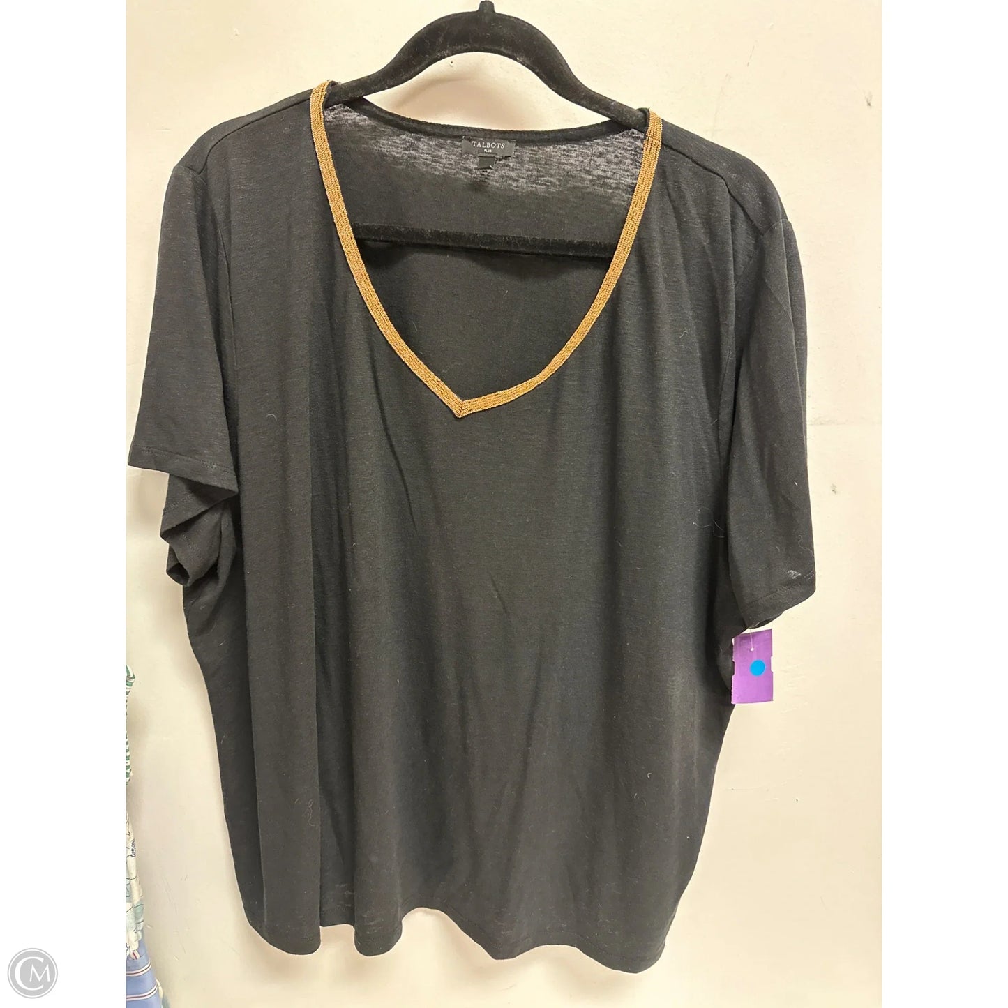 Top Short Sleeve By Talbots In Black, Size: 3x