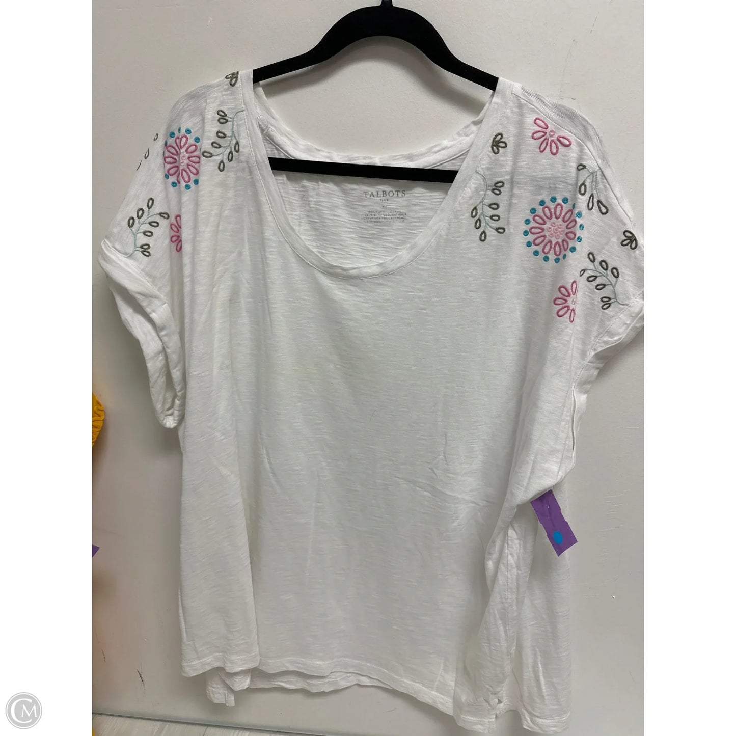 Top Short Sleeve By Talbots In White, Size: 3x