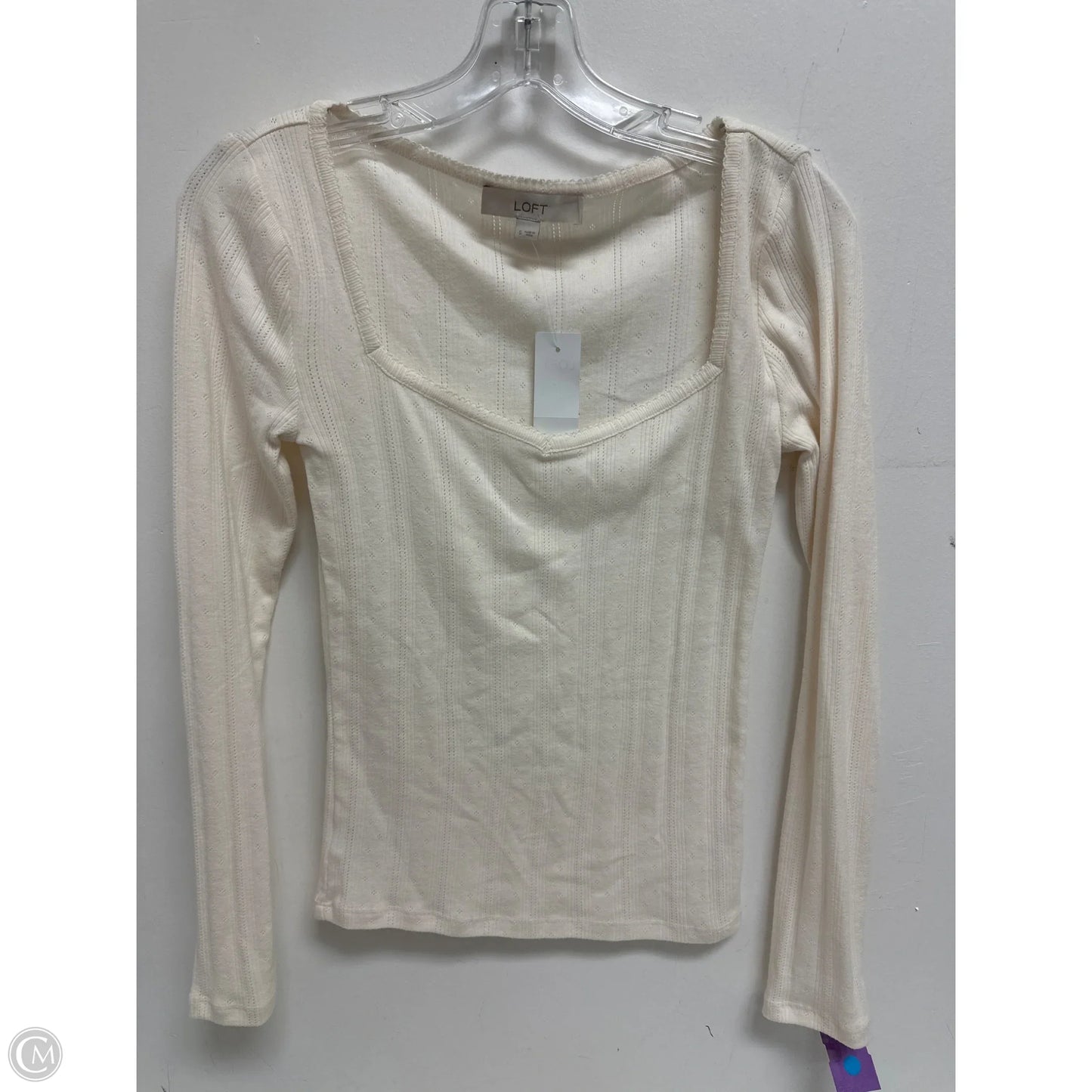 Top Long Sleeve By Loft In Cream, Size: S
