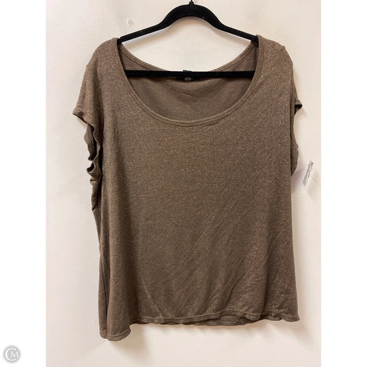 Top Short Sleeve By Alfani In Brown, Size: 2x