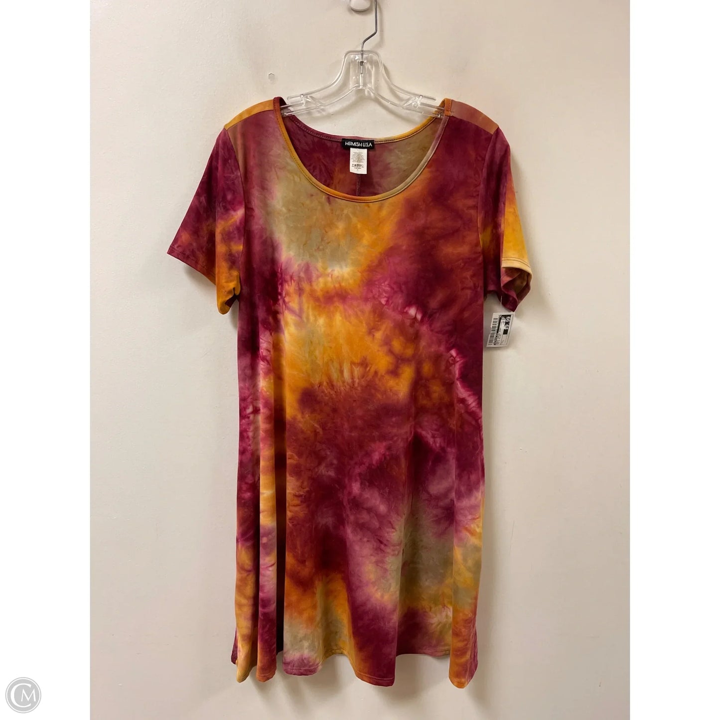 Dress Casual Short By Heimish Usa In Red & Yellow, Size: L