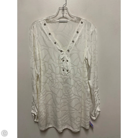 Tunic Long Sleeve By Clothes Mentor In White, Size: L
