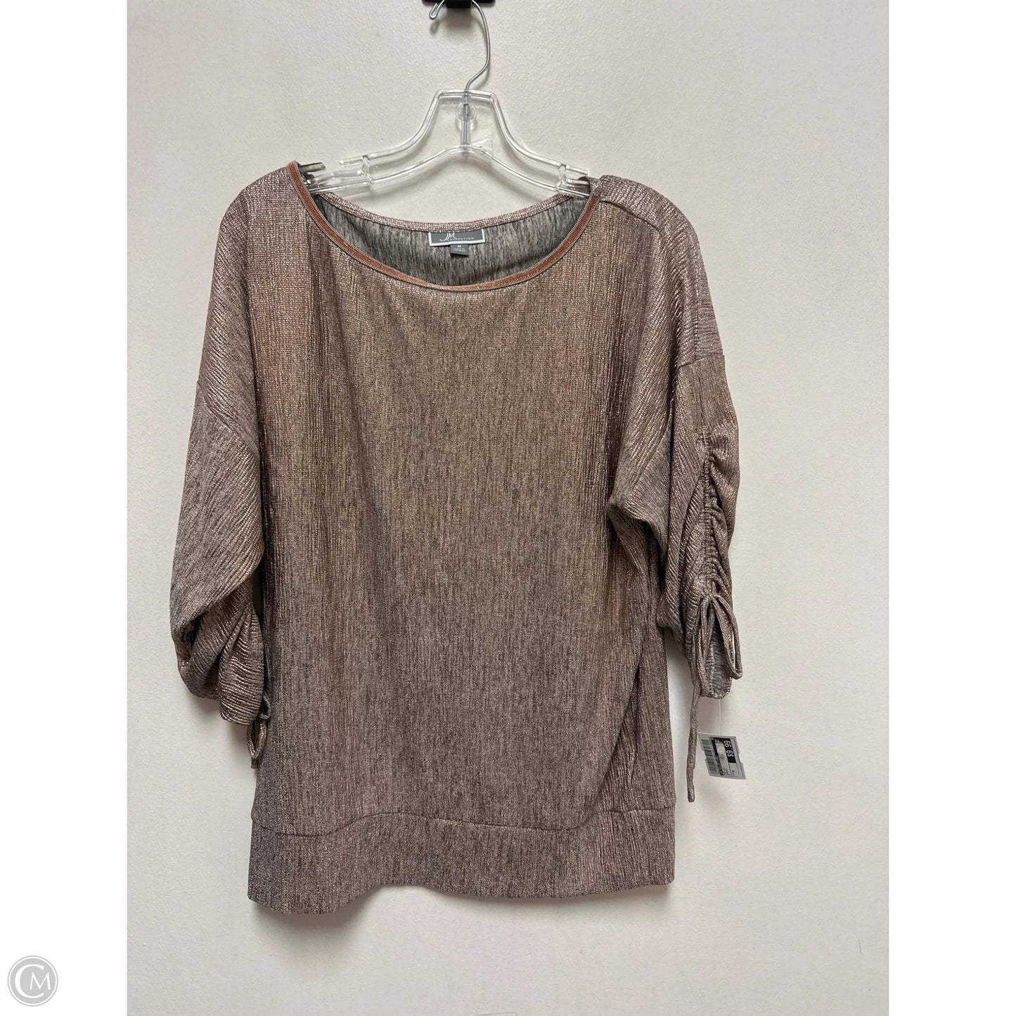 Top Long Sleeve By Jm Collections In Bronze, Size: M