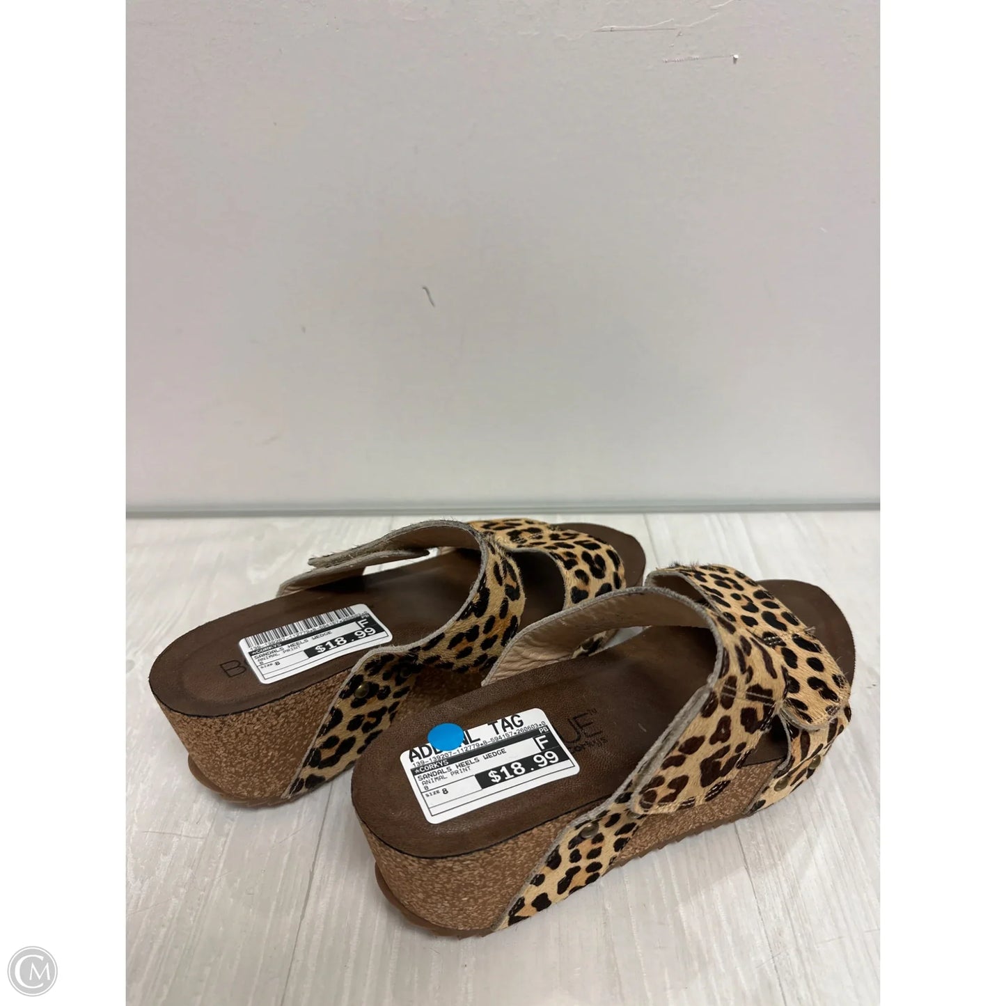 Sandals Heels Wedge By Corkys In Animal Print, Size: 8