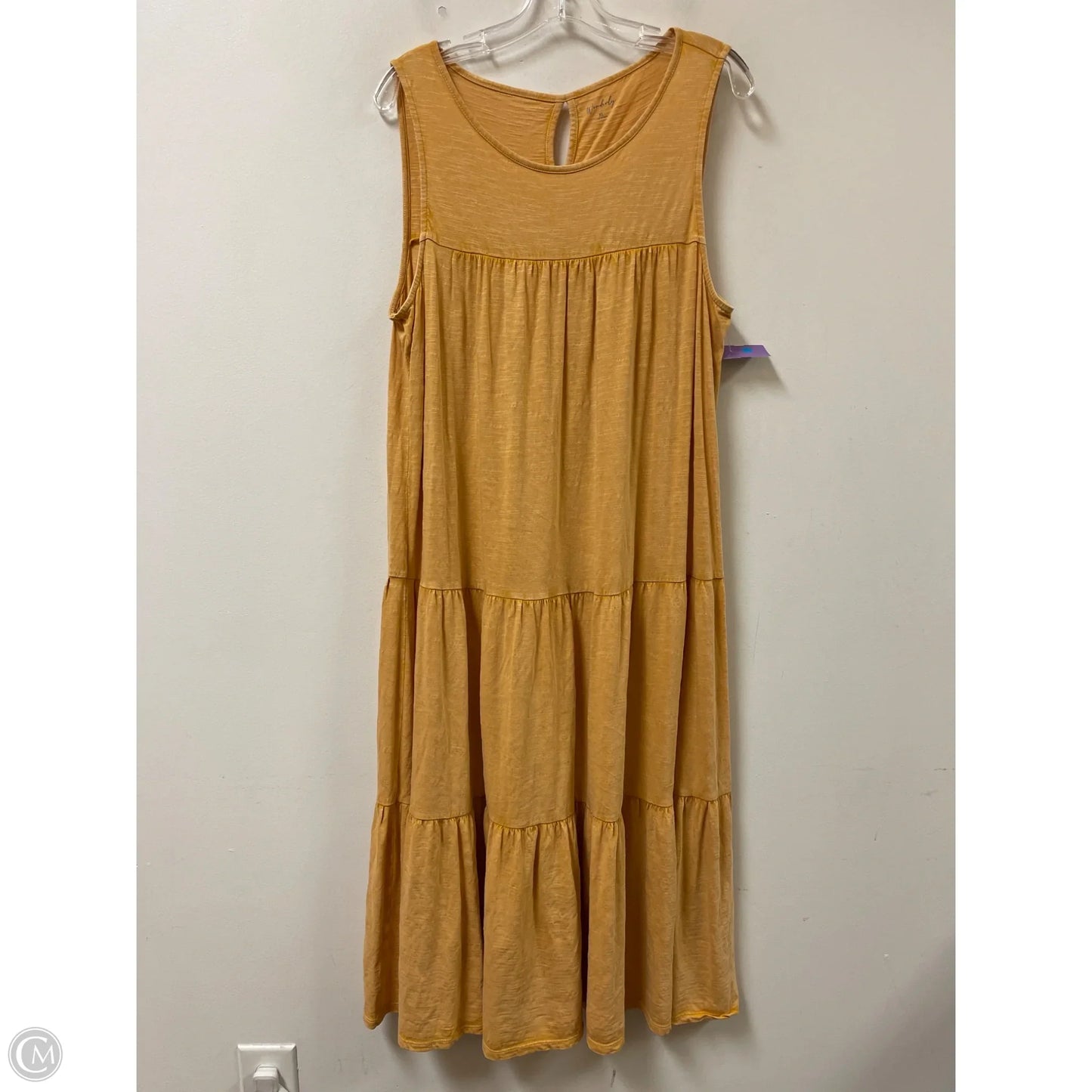 Dress Casual Midi By Wonderly In Yellow, Size: Xl
