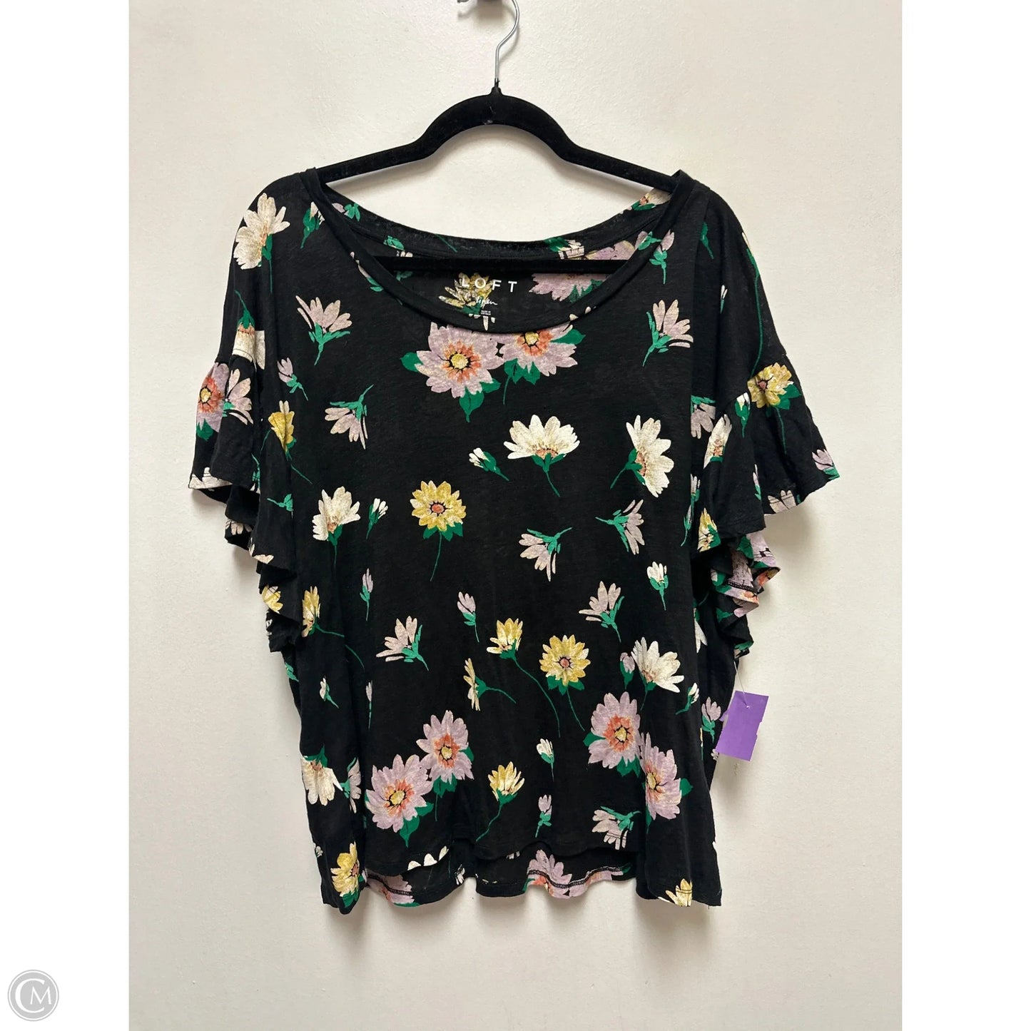 Top Short Sleeve By Loft In Floral Print, Size: Xl