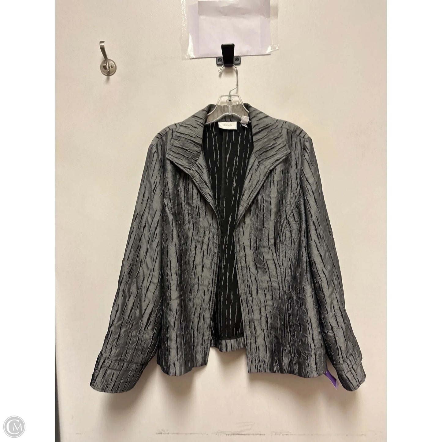 Blazer By Chicos In Silver, Size: Xl