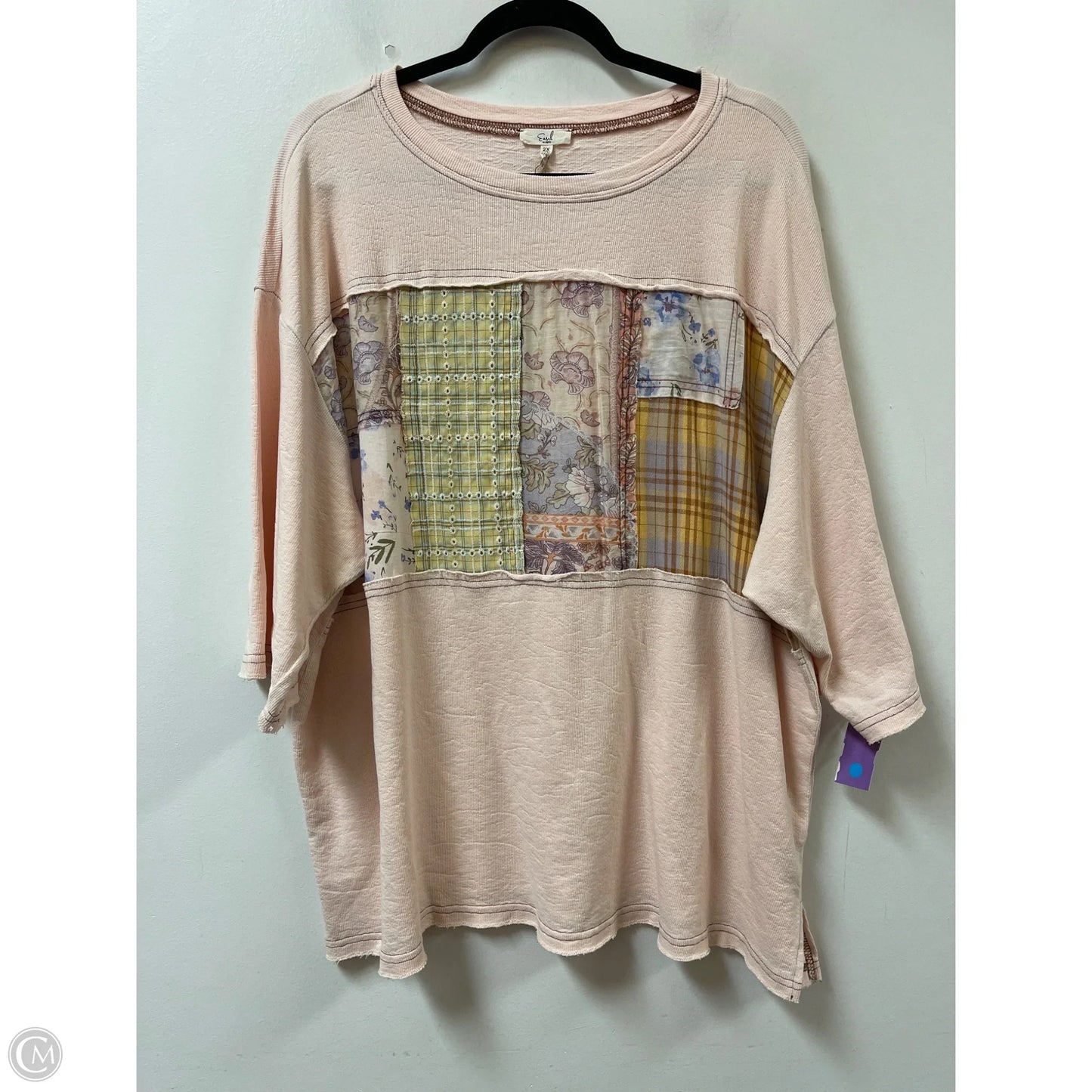 Top Short Sleeve By Easel In Pink, Size: 2x