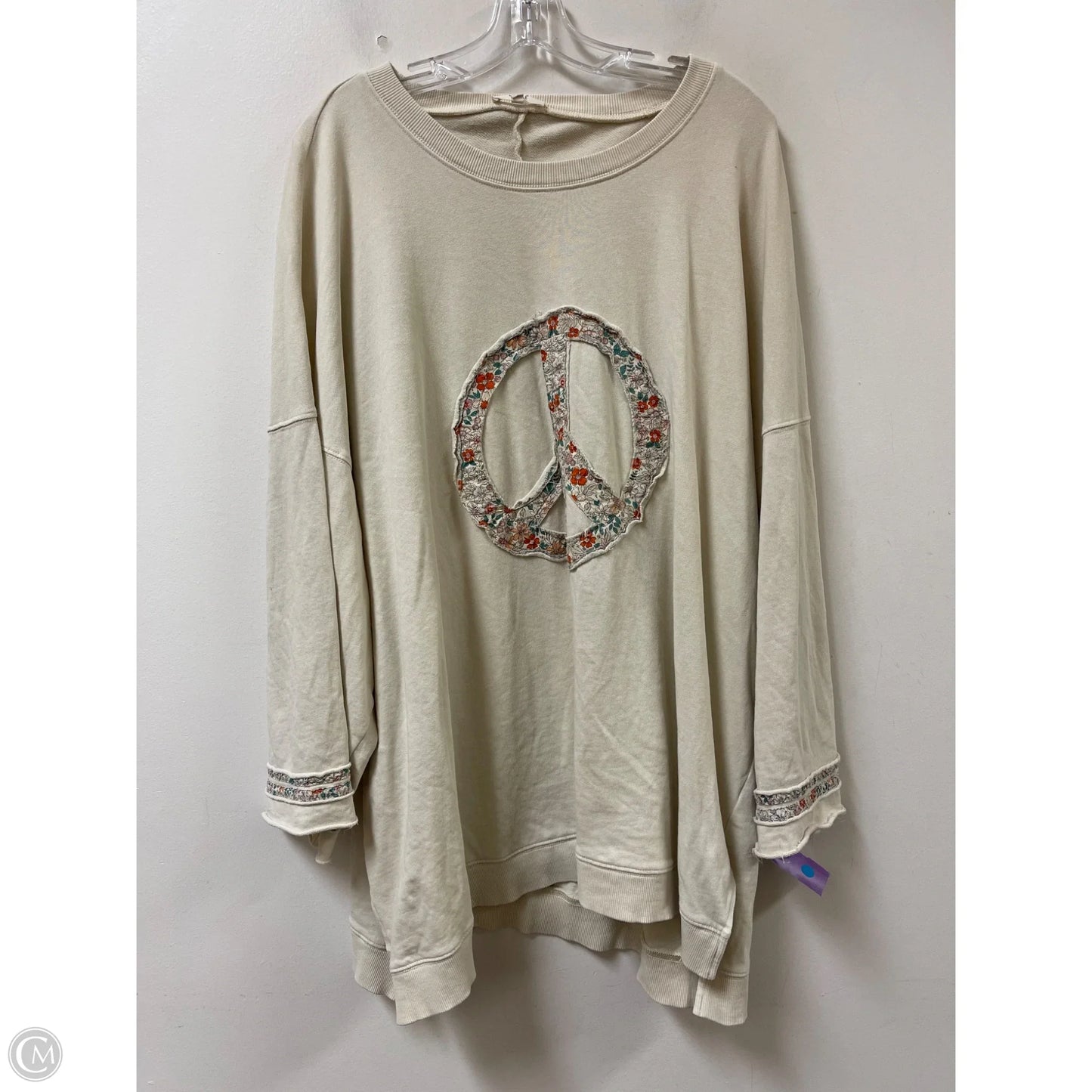 Top Short Sleeve By Easel In Cream, Size: 3x