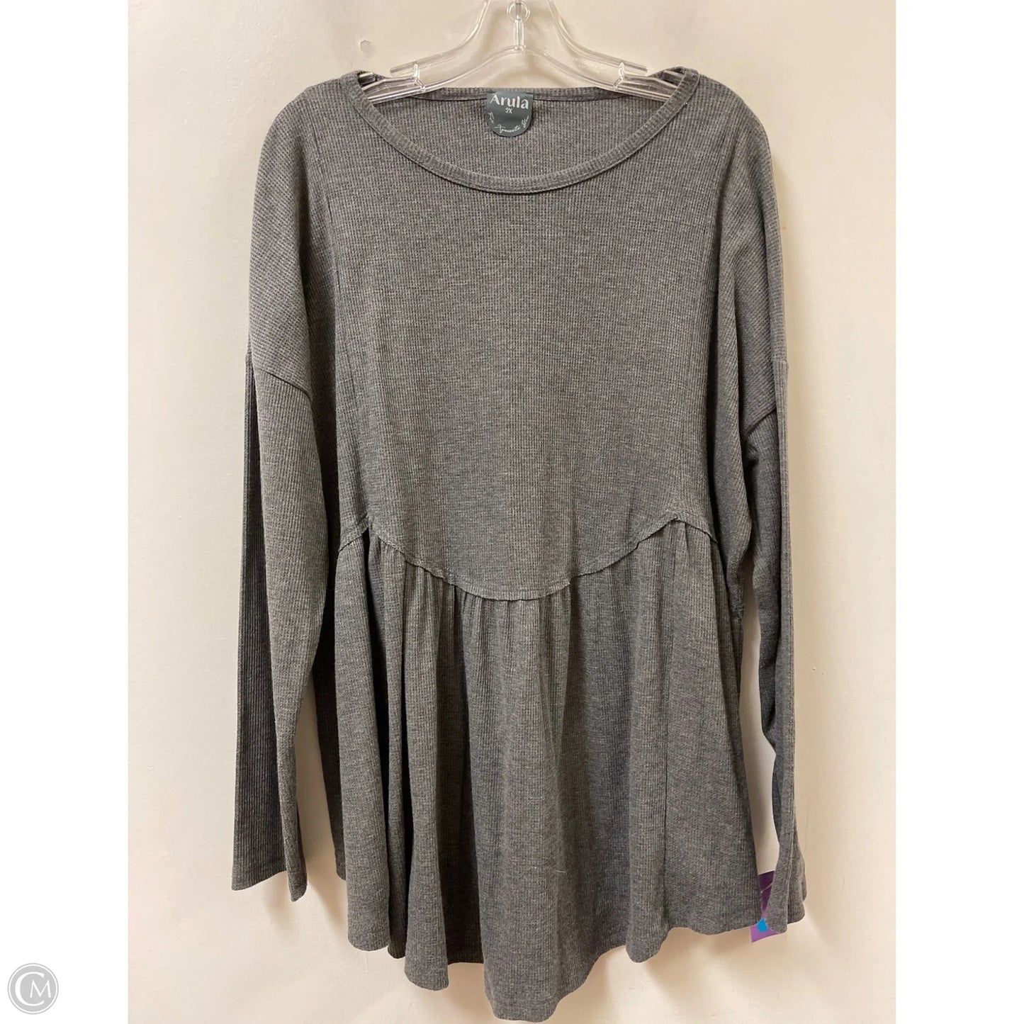 Top Long Sleeve By Arula In Grey, Size: 2x