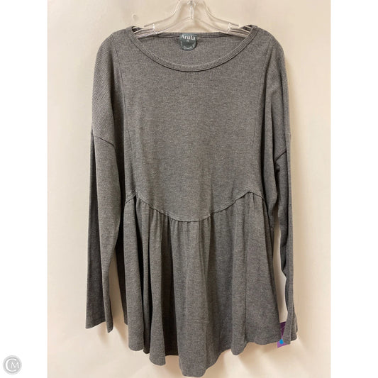 Top Long Sleeve By Arula In Grey, Size: 2x