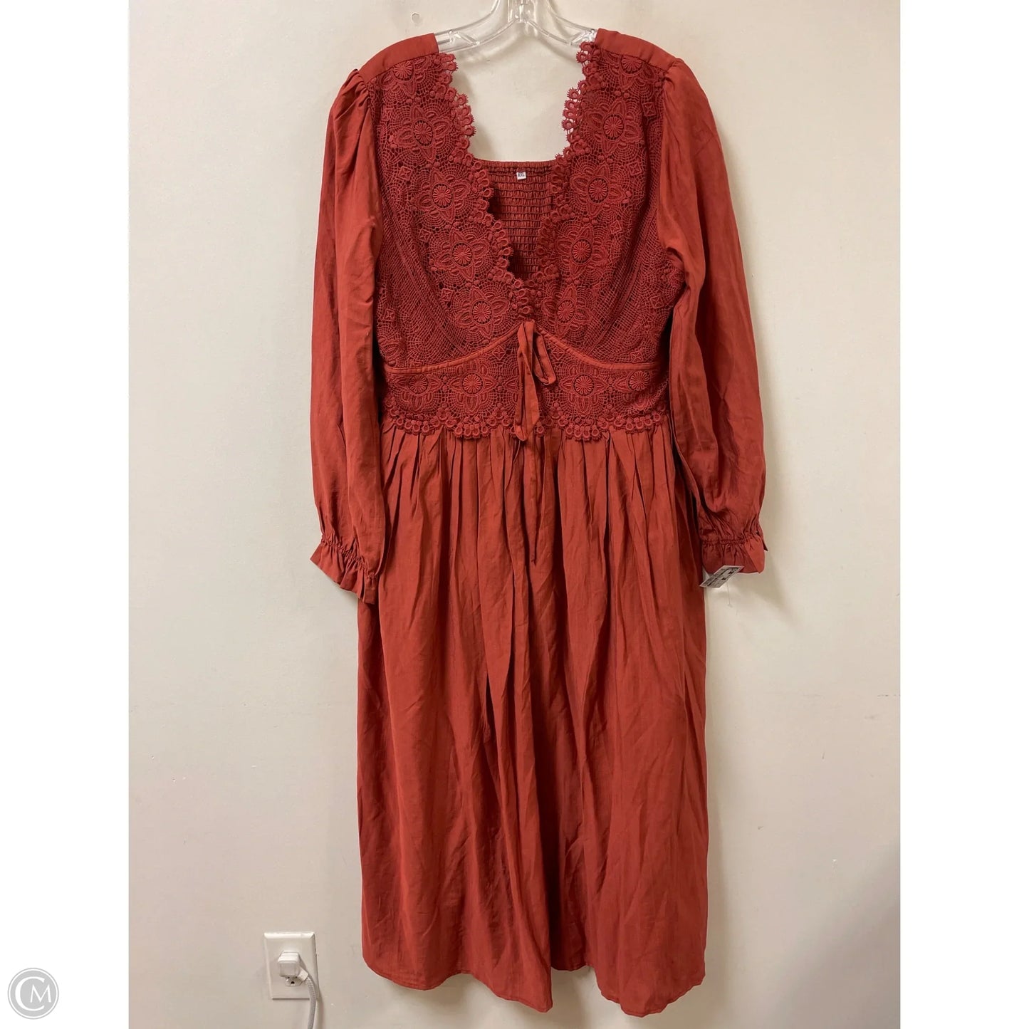 Dress Casual Maxi By Clothes Mentor In Orange, Size: 1x
