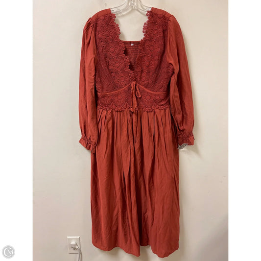 Dress Casual Maxi By Clothes Mentor In Orange, Size: 1x