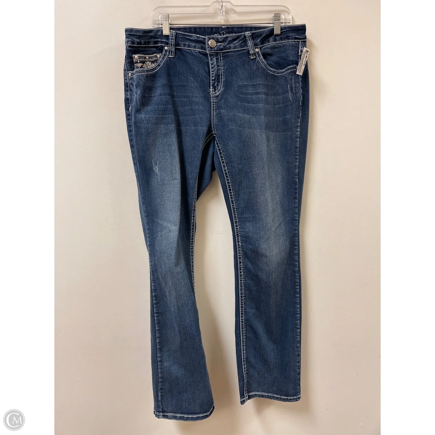 Jeans Straight By Boutique + In Blue Denim, Size: 16