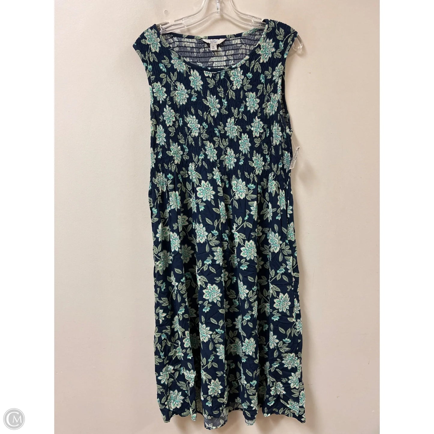 Dress Casual Midi By Croft And Barrow In Blue & Green, Size: Xl
