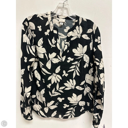 Top Long Sleeve By A New Day In Black & Cream, Size: Xs