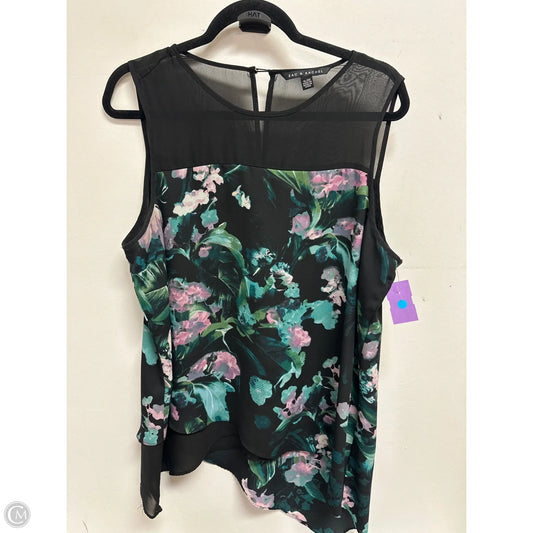 Top Sleeveless By Zac And Rachel In Black & Green, Size: Xl