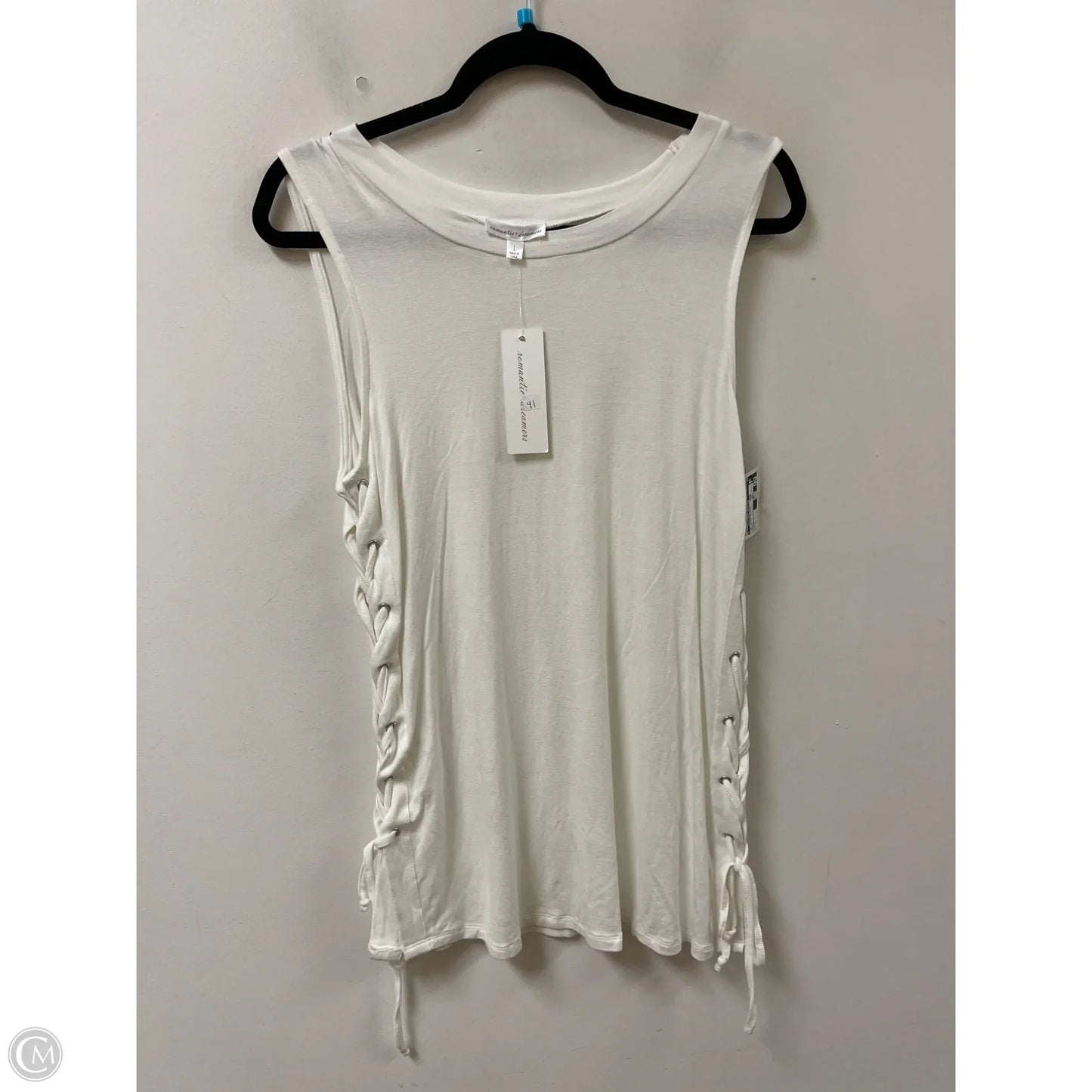 Top Sleeveless By Clothes Mentor In White, Size: L
