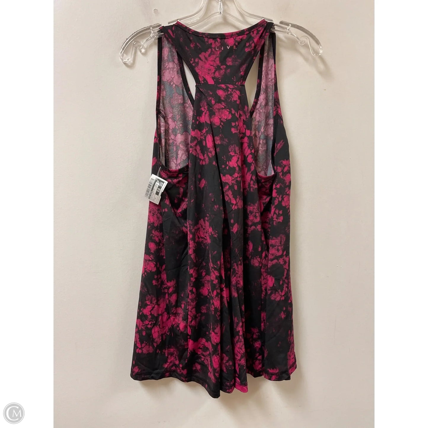 Athletic Tank Top By Livi Active In Black & Pink, Size: 1x