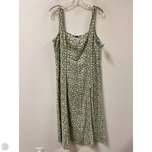 Dress Casual Midi By Old Navy In Green & White, Size: L