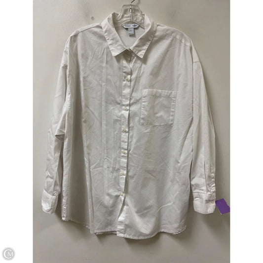 Blouse Long Sleeve By Old Navy In White, Size: L