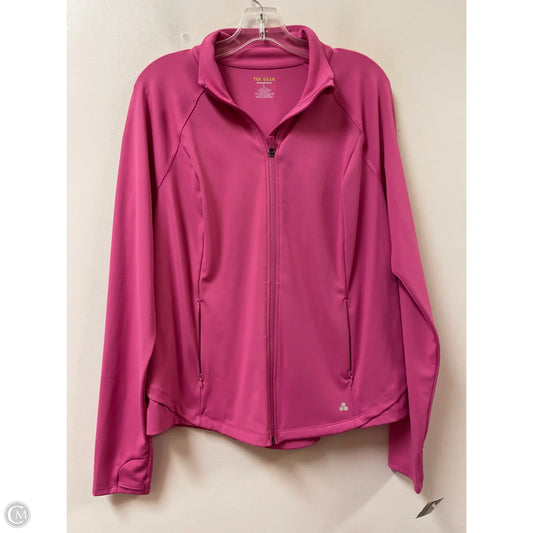 Athletic Jacket By Tek Gear In Pink, Size: L