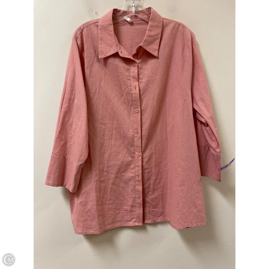 Blouse Long Sleeve By Passport In Pink, Size: 3x